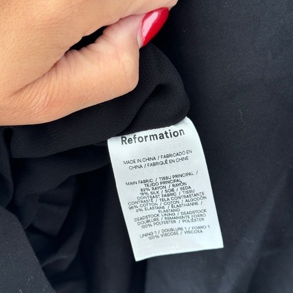 REFORMATION NWT Black St. Louis Strapless Velvet Mini Dress 10 - Picture 11 of 13